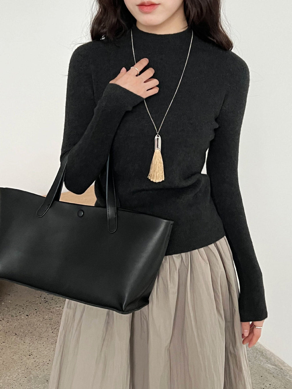 Wool semi-turtleneck seamless slim-fitting and thin inner women's autumn and winter new basic versatile bottoming shirt
