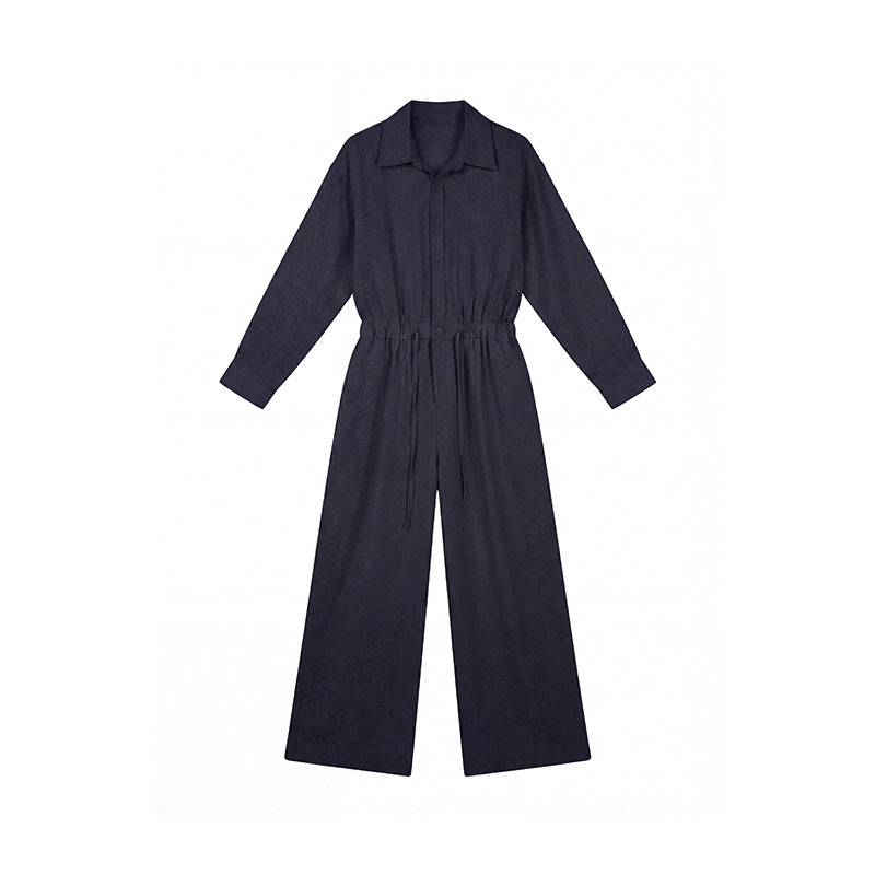 Ramie Tencel Long Sleeve Jumpsuit
