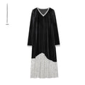 French elegance temperament heavy industry sequined evening dress velvet dress