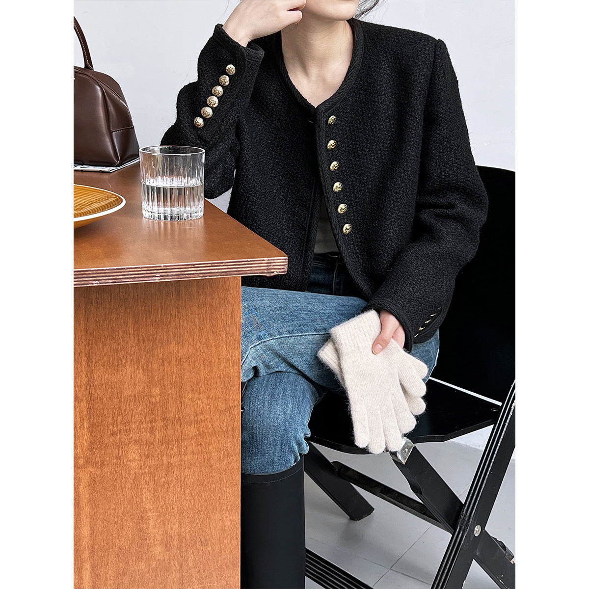 high-end design small fragrant jacket women's French short temperament top