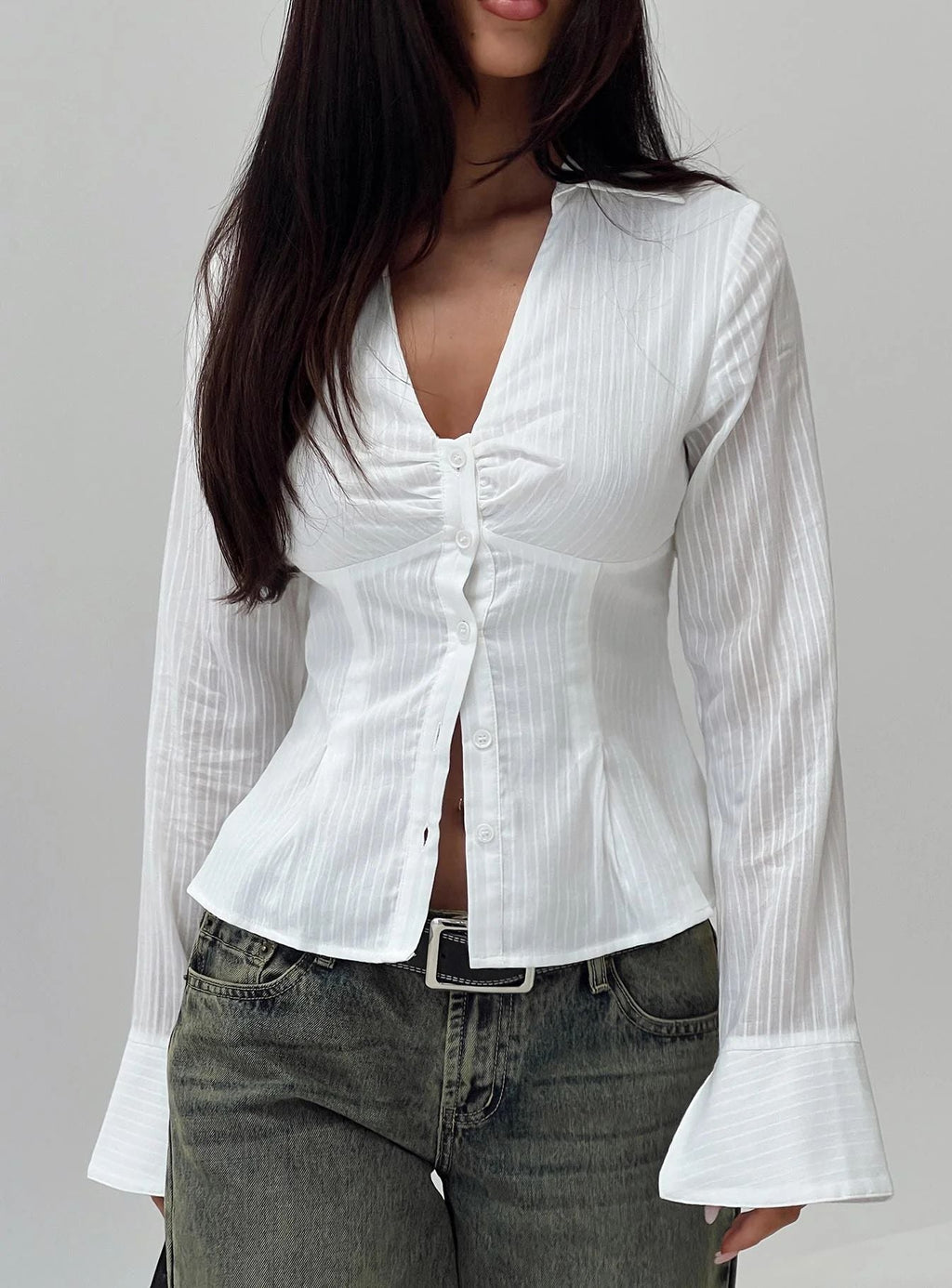 Sexy chic shirt design sense niche top