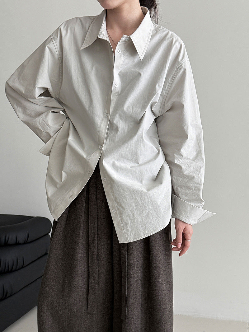 Classic Korean multi-color lapel shirt women's spring new basic versatile long-sleeved jacket