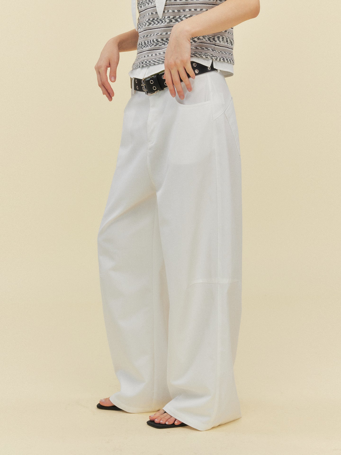 Twill nylon cotton scimitar pants casual pants