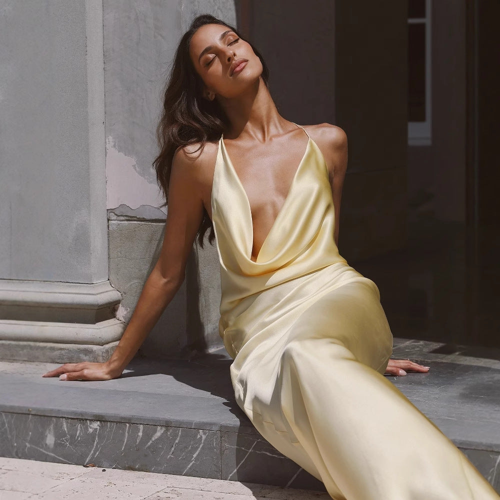 Stylish slim fitting hottie satin dress