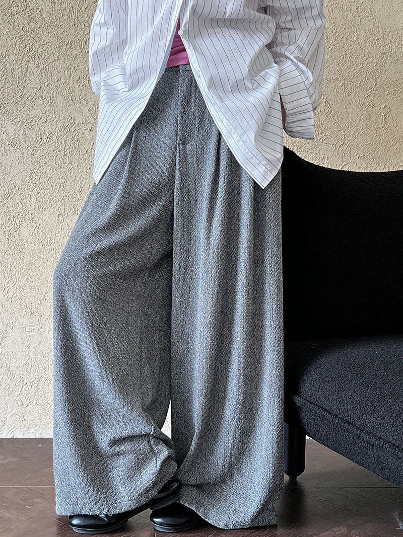 High waist, thin and loose, versatile wide-leg pants for women