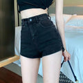 High Waist Denim Shorts Women Wide Leg Straight Fit Cropped Pants