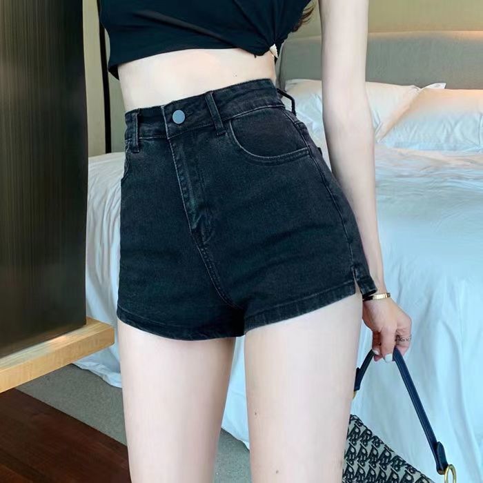 High Waist Denim Shorts Women Wide Leg Straight Fit Cropped Pants