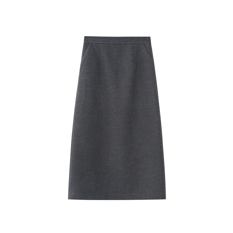 Skinny long high-waisted split-ended temperament skirt