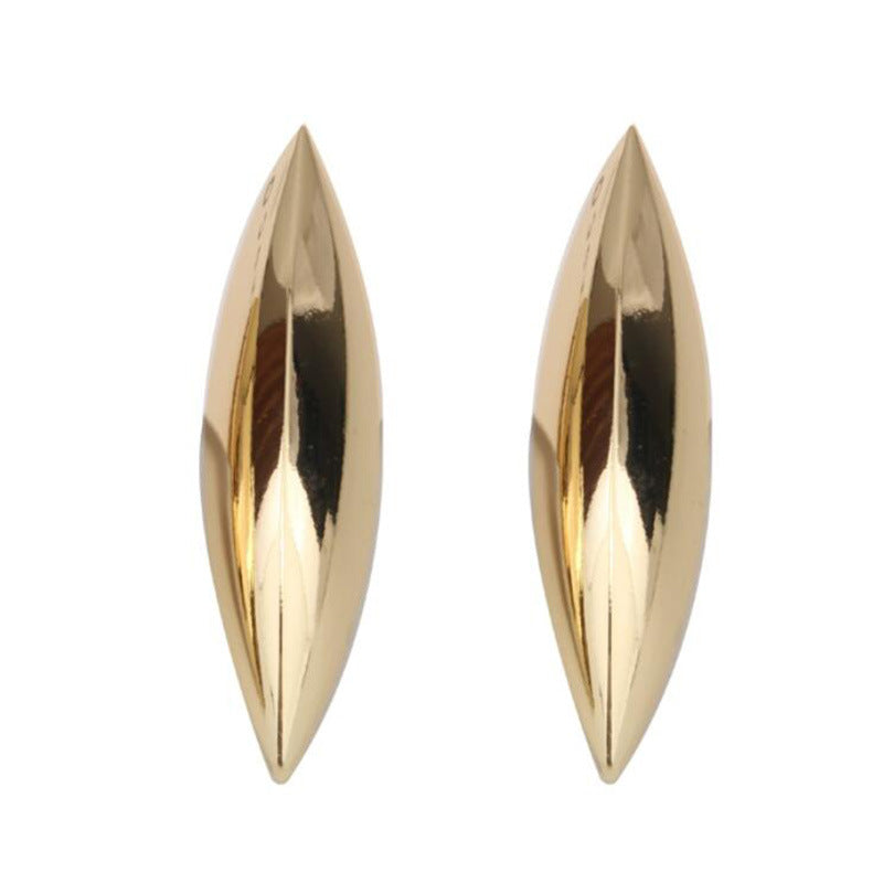 Niche exaggerated metal cone plain long earrings light luxury high sense fashion stud earrings