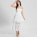 Sexy one-word hollow lace-up halter dress