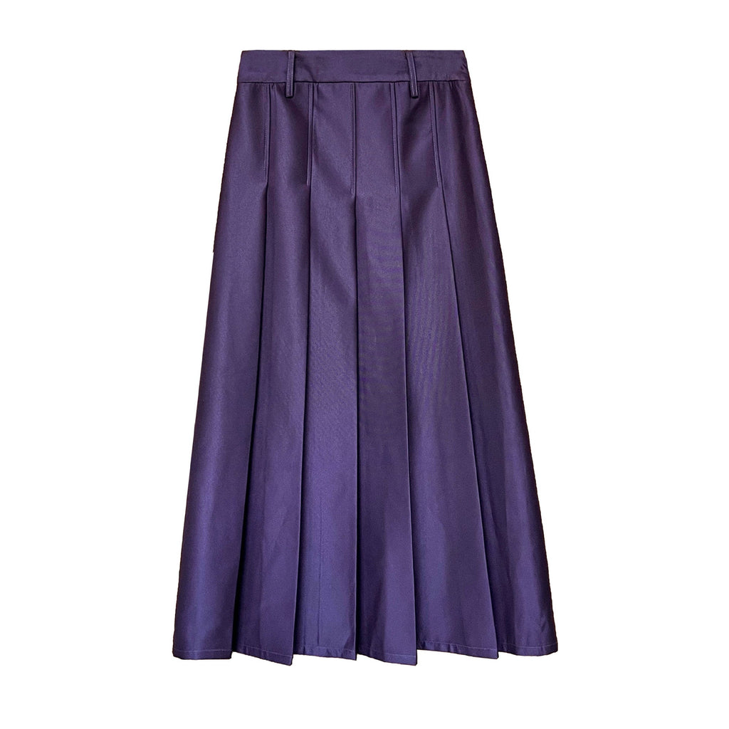 Purple high-end pleated skirt spring