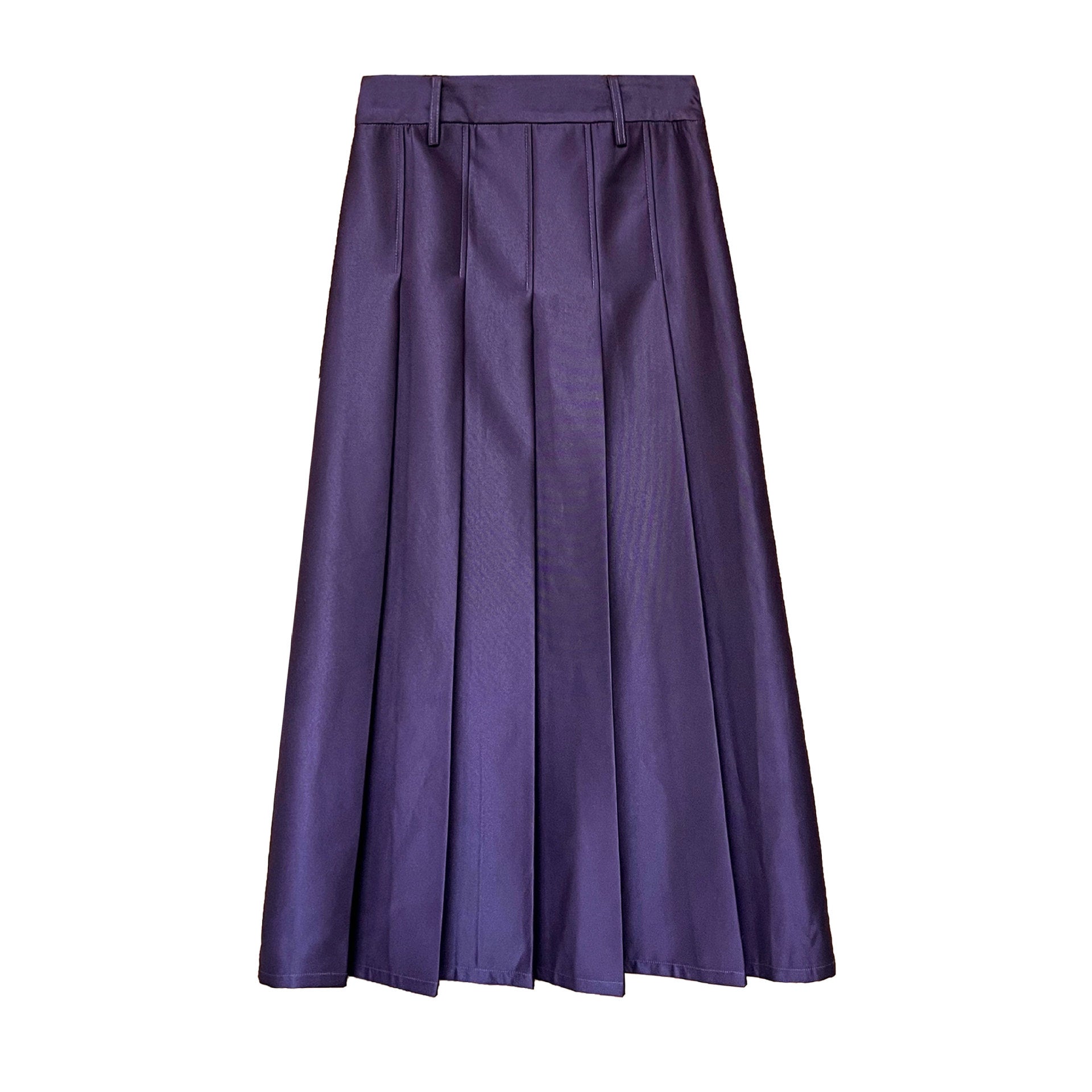 Purple high-end pleated skirt spring
