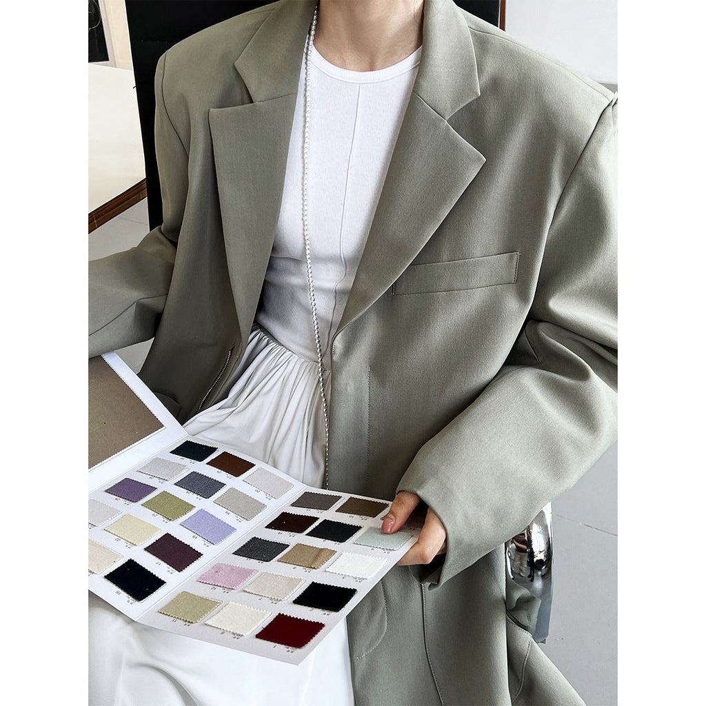 TR drape fabric high-end temperament blazer women's fashionable design casual shoulder padded top