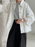 Vintage cargo lapel cardigan fleece jacket women's autumn new casual versatile silhouette jacket