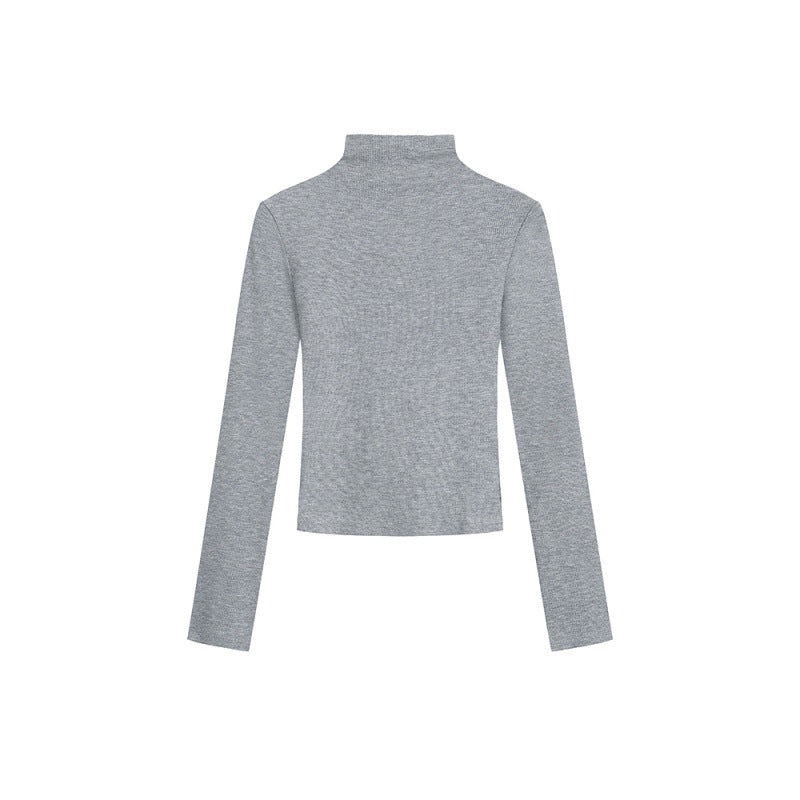 New autumn/winter semi-turtleneck slim long-sleeved base shirt