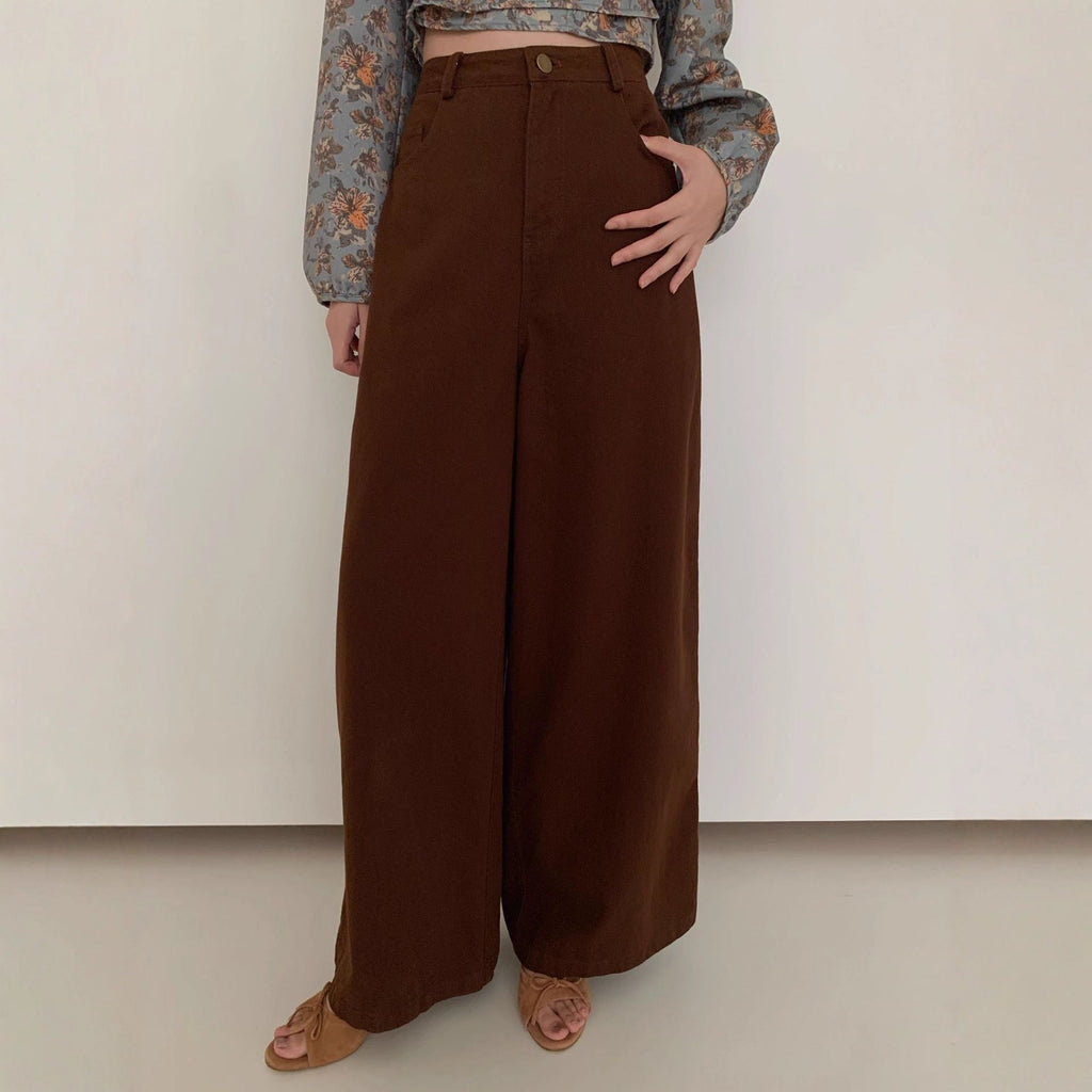 Slack solid color versatile pants Tencel cotton loose casual pants autumn