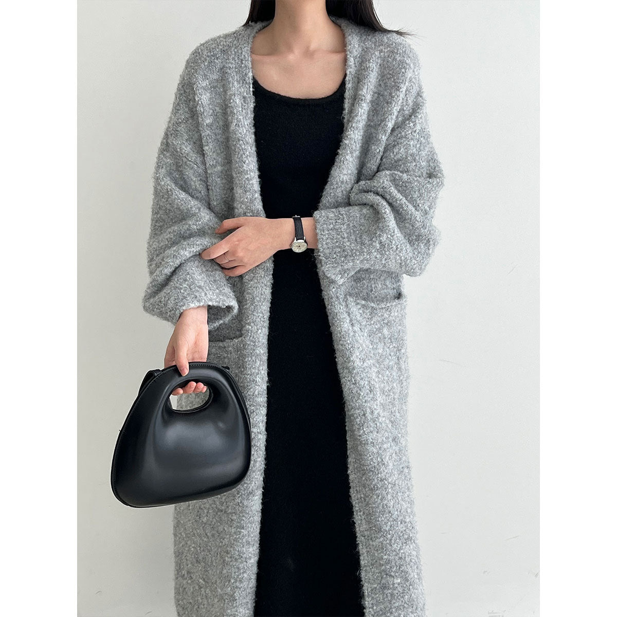 Soft and cozy wool knit long cardigan for women, new autumn korean style, thick and relaxed sweater jacket