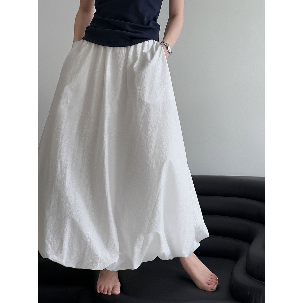 Simple summer new design high waist A skirt