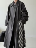 Premium retro loose big pocket trench coat niche coat women's autumn new loose coat 3726