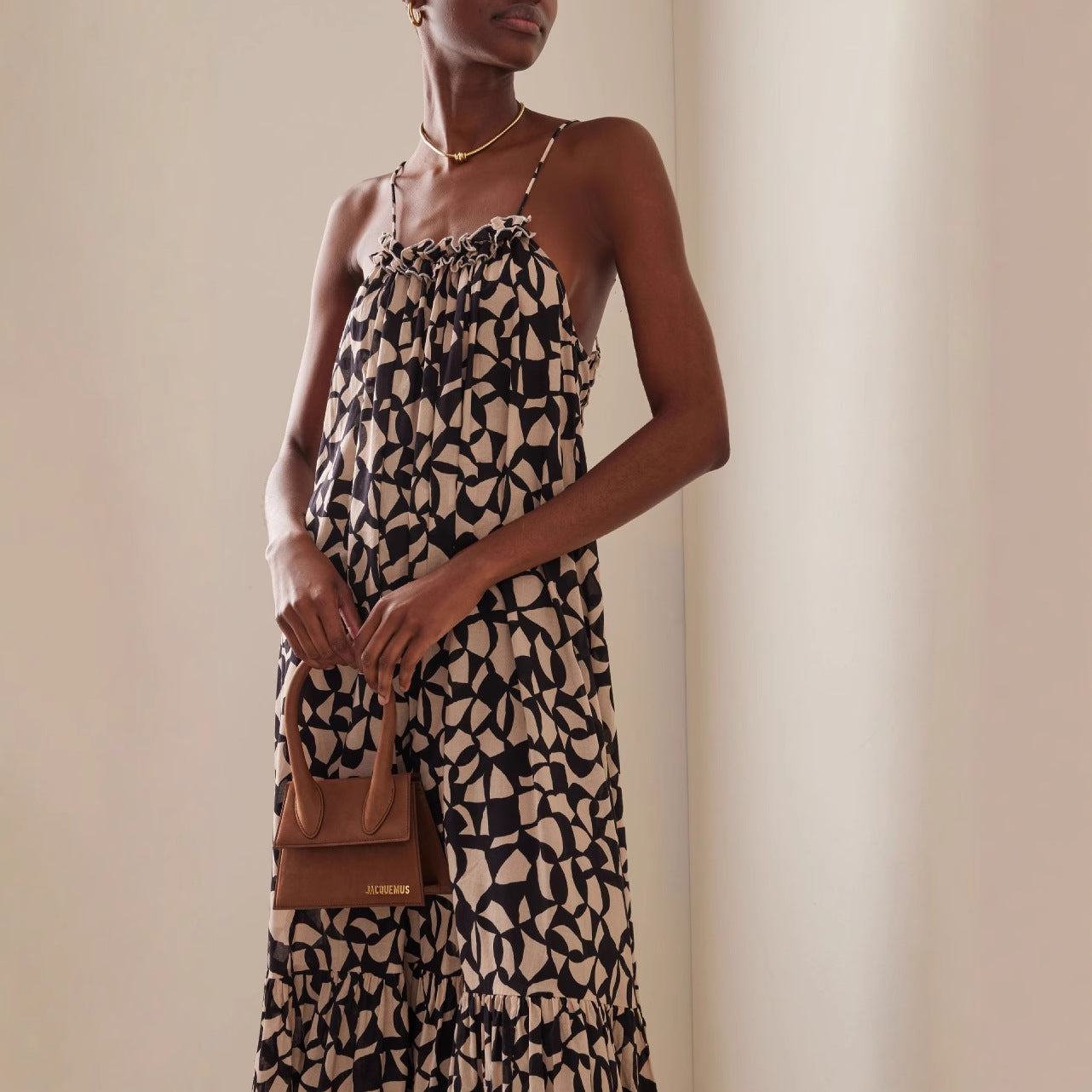 Vacation style coffee break French sexy dress