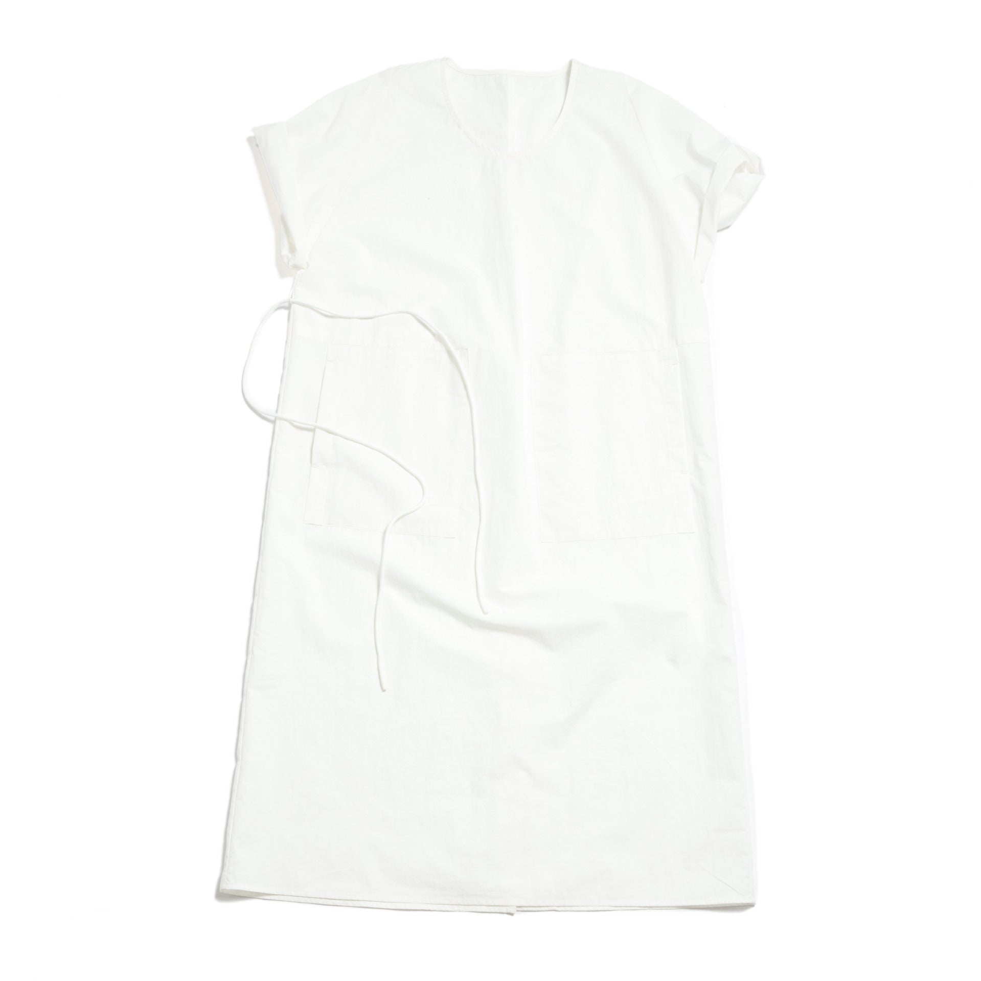 U-neck neck moonlight short-sleeved cotton brocade long lace-up dress
