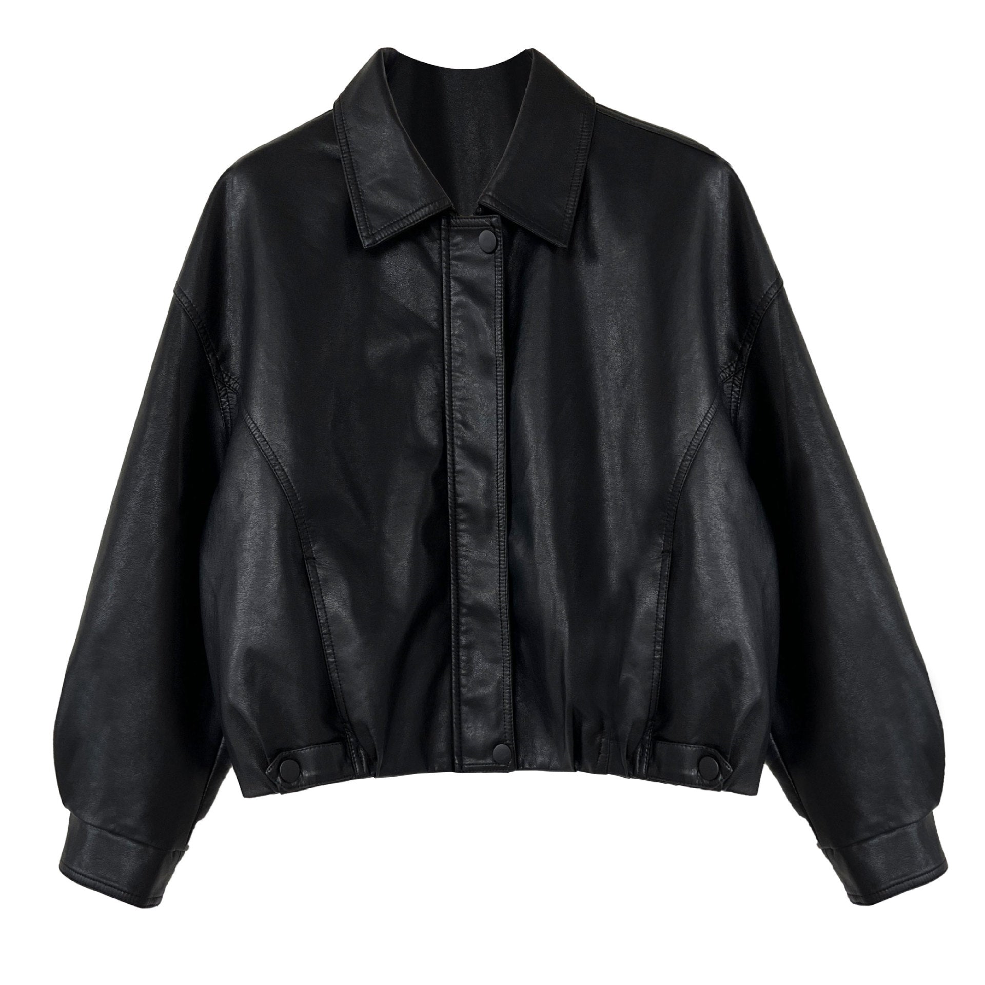 American high-end short pu leather jacket women's spring new fashion casual leather jacket