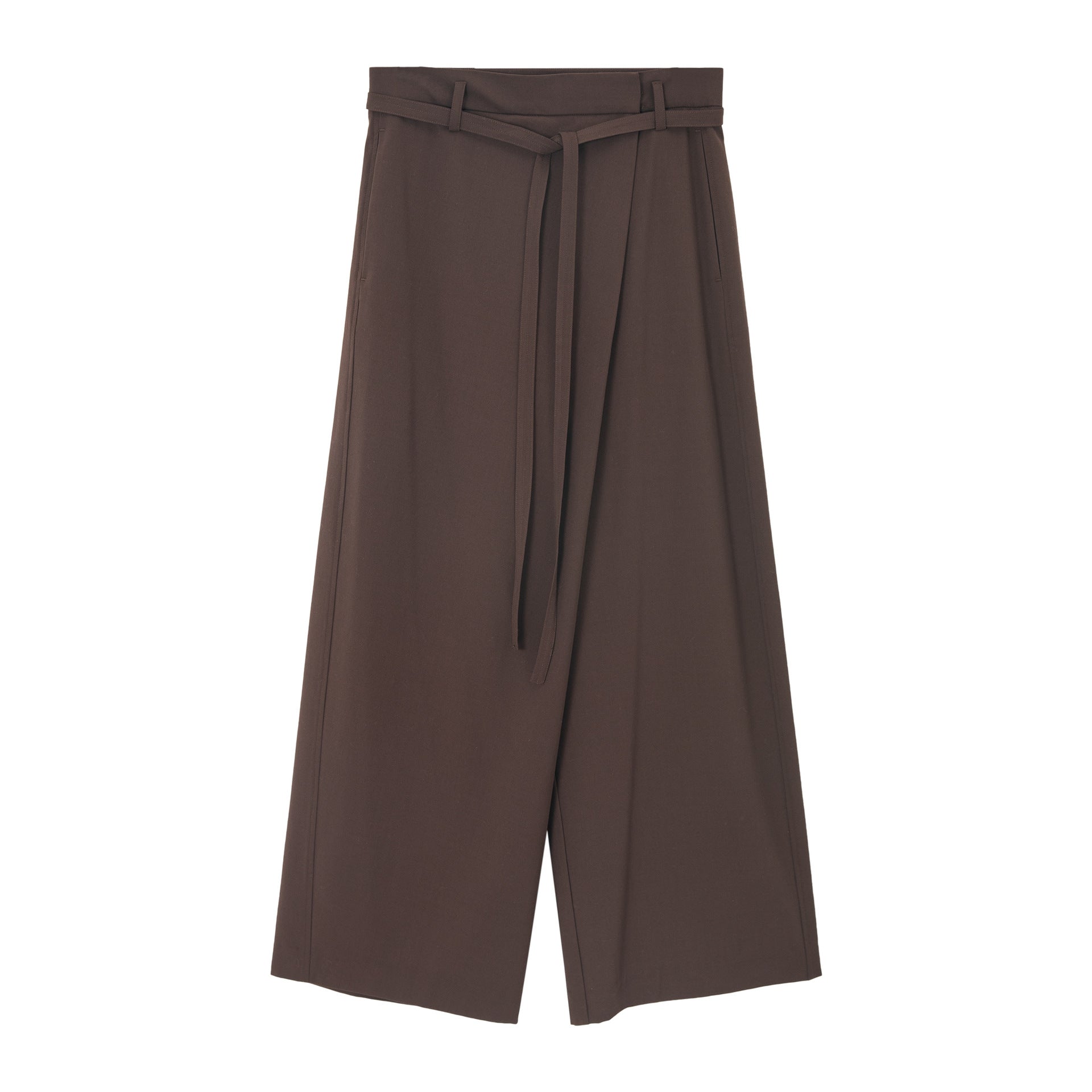 Autumn design soft wool diagonal placket lace-up versatile casual pants