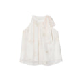 Sweet age-reducing shirt design streamer neck sleeveless top