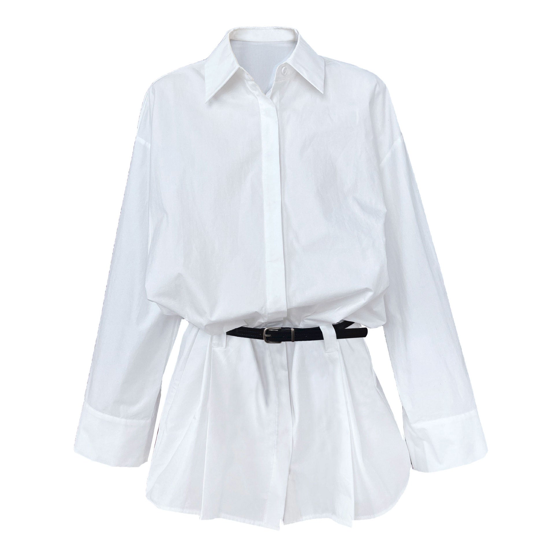 French shirt dress women's spring new design sense Polo collar temperament thin shirt short skirt