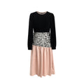 Retro slim contrasting fishtail dress