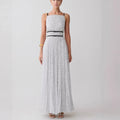 French polka dot pleated skirt waist sexy backless holiday style suspender dress