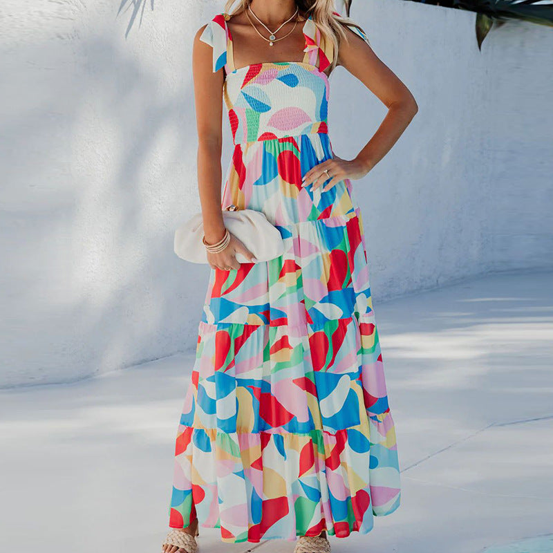 Spring and summer new floral pendulum dress