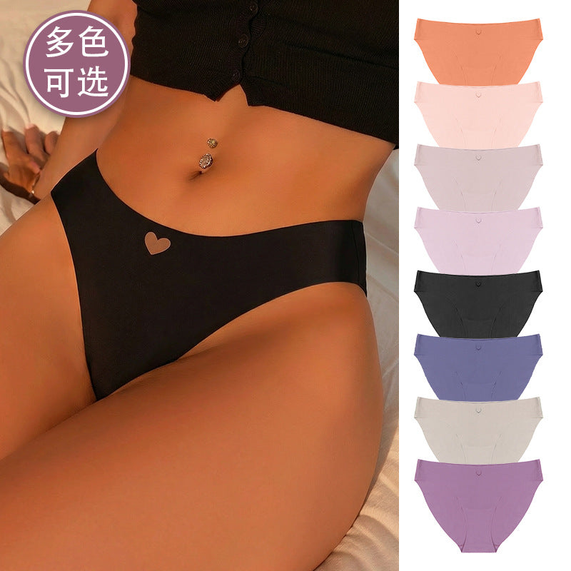 Traceless fitness underwear women's low-rise ice silk briefs pure cotton crotch breathable quick-drying sports underwear women