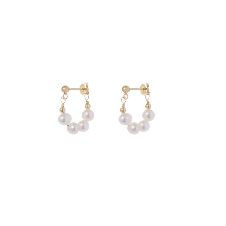 Vintage pearl earrings autumn and winter niche high quality natural stud earrings 2022 tide earrings earrings