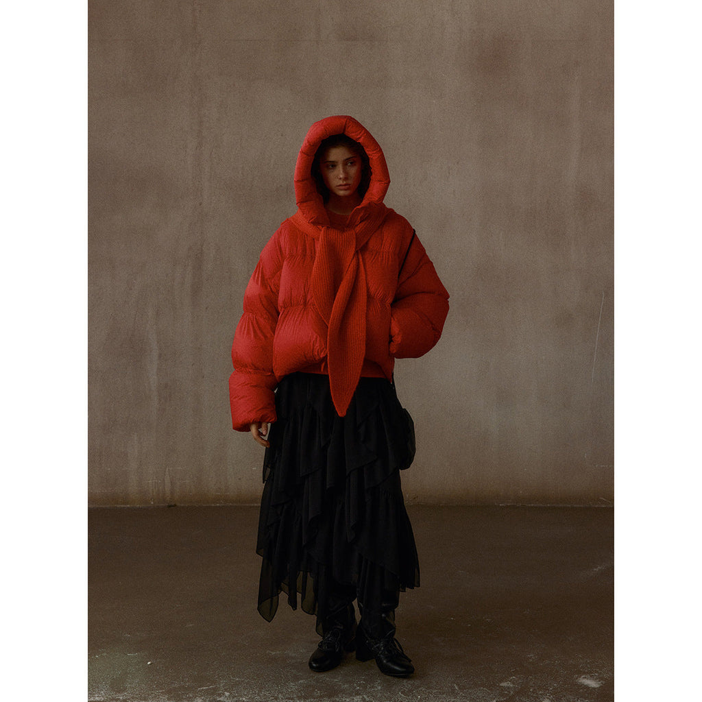Hooded Warm Super Soft Light Gutless Puff Short Simple Commuter Down Jacket