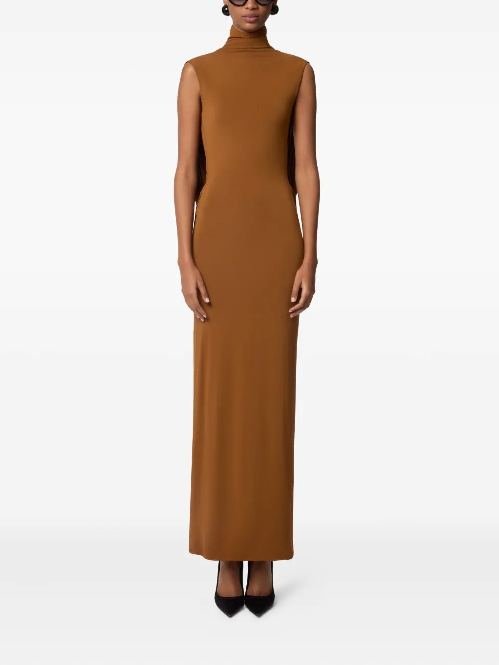 High neck sleeveless hip skirt halter cape design sense sexy European and American dress women