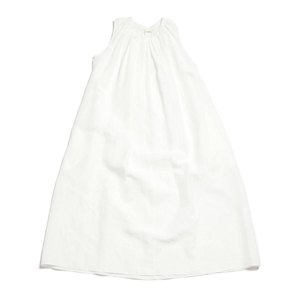Summer new casual round neck tencel hemp pleated solid color medium and long vest skirt
