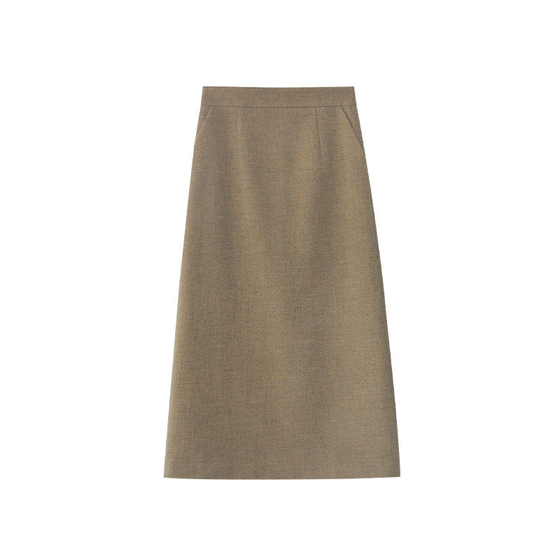 Skinny long high-waisted split-ended temperament skirt