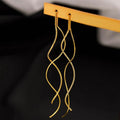 New Wave Earrings Women's Light Luxury Niche Design Sense Long Geometric Earrings Fashion Commuter Long Fringed Earrings