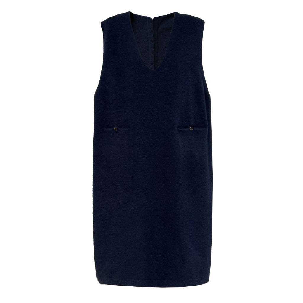 Korean design back button lazy knitted vest skirt women's autumn medium and long sweater skirt