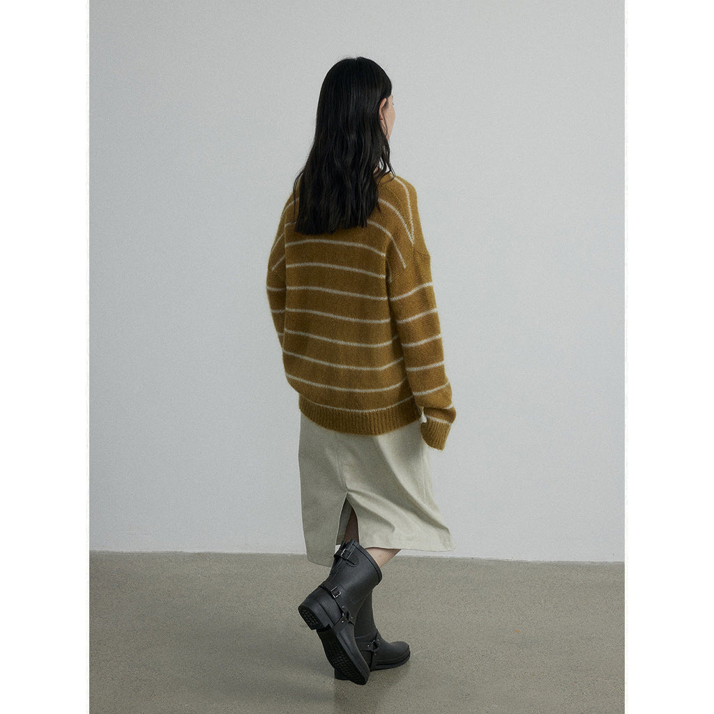 Autumn new casual high-waisted retro old-fashioned versatile straight tube medium and long leather skirt
