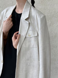 French niche flip-neck pocket suit women's autumn new silhouette casual jacket