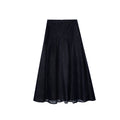 High waist big swing umbrella skirt a word denim skirt