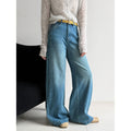 Retro wide-leg jeans for women's 26 early spring new models with belt versatile and thin flared pants