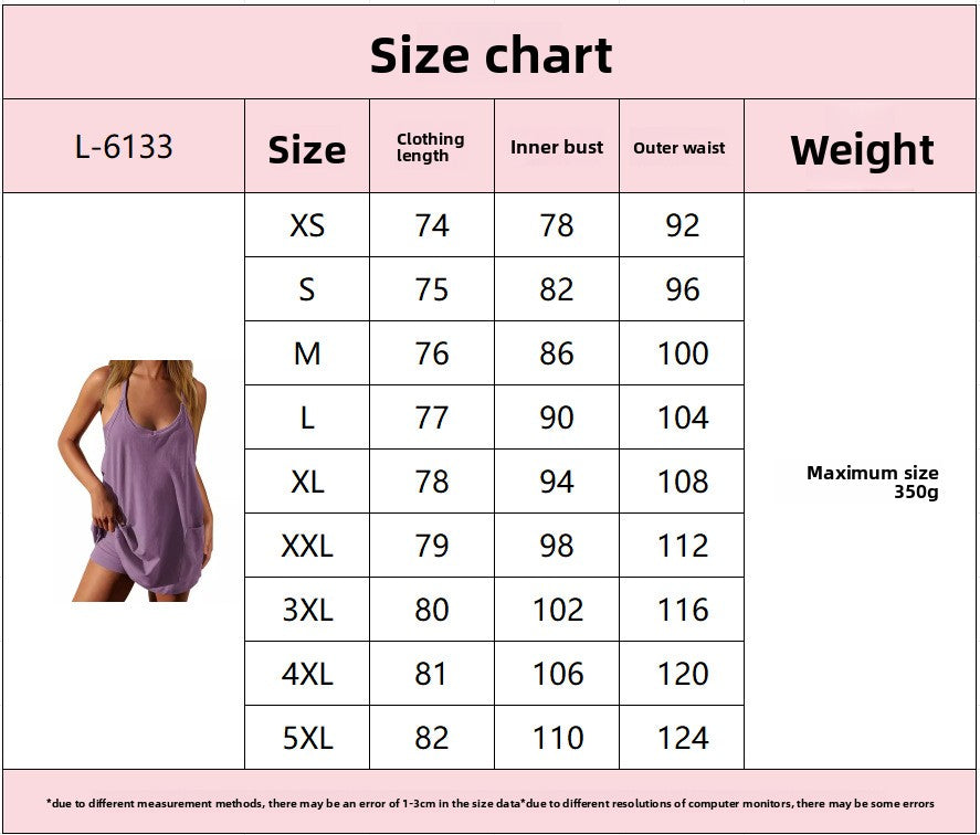 Summer Ladies Suspender Top Jumpsuit Shorts Jumpsuit Casual Suit Solid Color