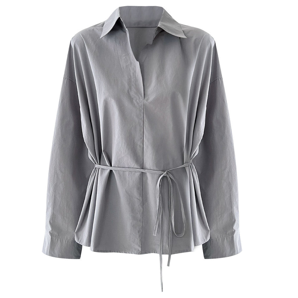 Korean POLO collar casual shirt women