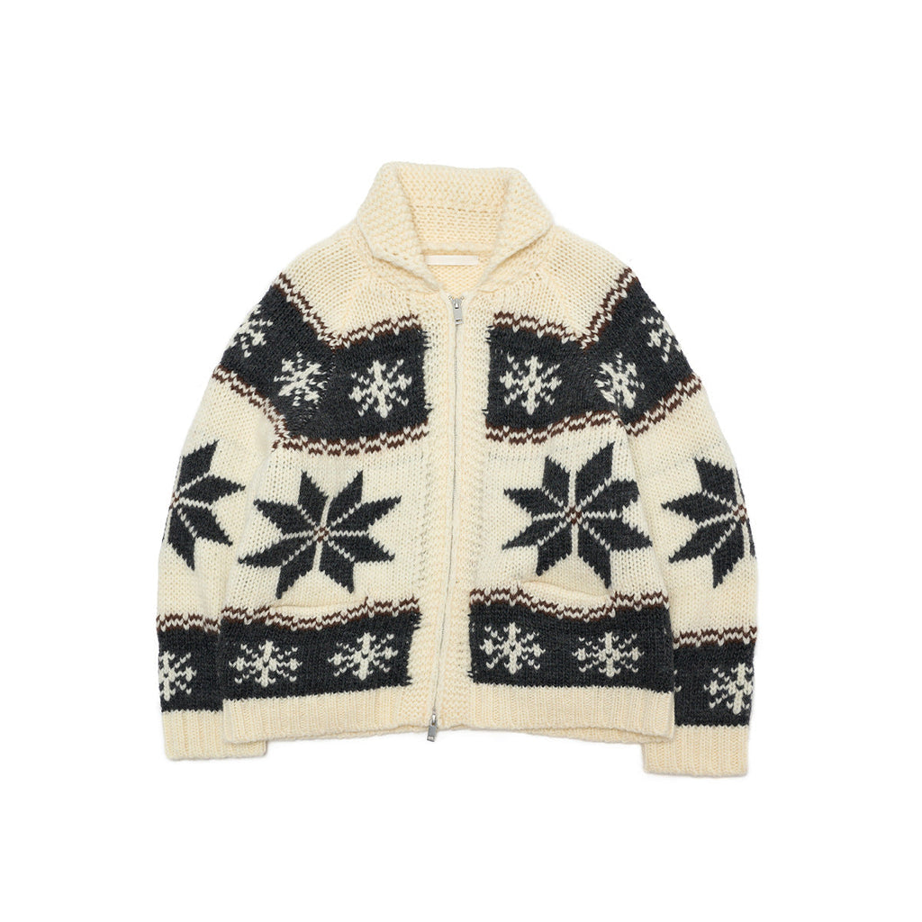 Winter casual lapel Fair Island thick needle all-wool versatile wool cardigan