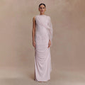 New fashion shawl pleated gauze hip skirt slim fit sexy European and American dress
