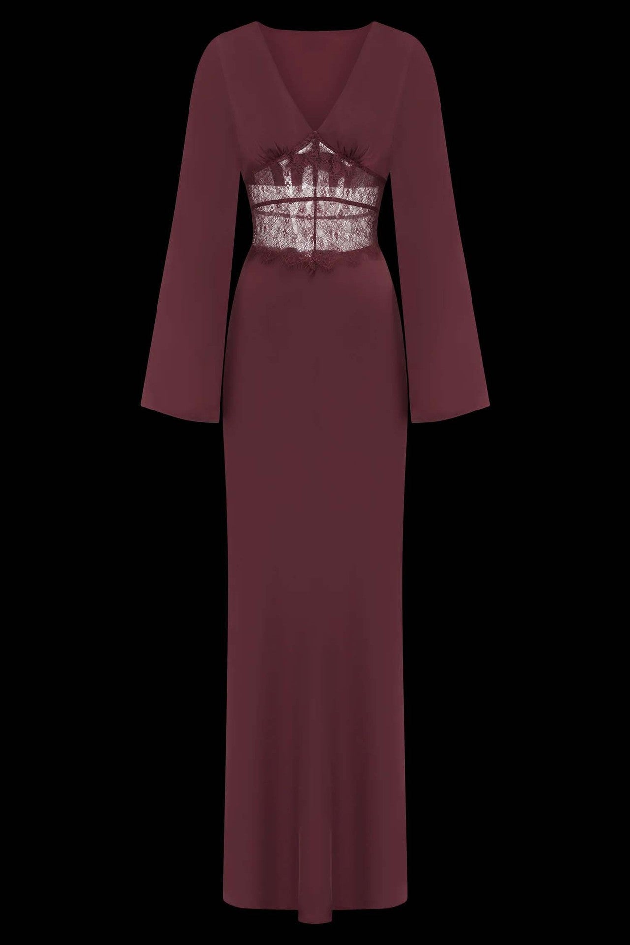 Lace splicing V-neck satin hip-wrapped dress Slim-fitting hollow sexy dress