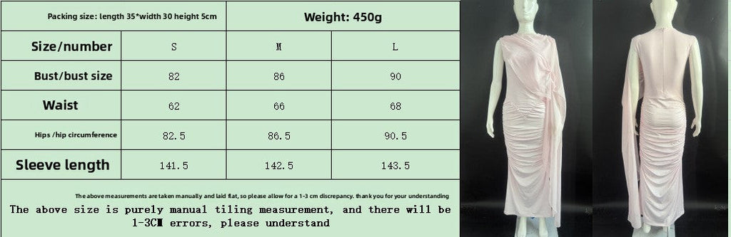 New fashion shawl pleated gauze hip skirt slim fit sexy European and American dress